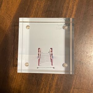 2” x 2” Acrylic Block of Snowy Stairs